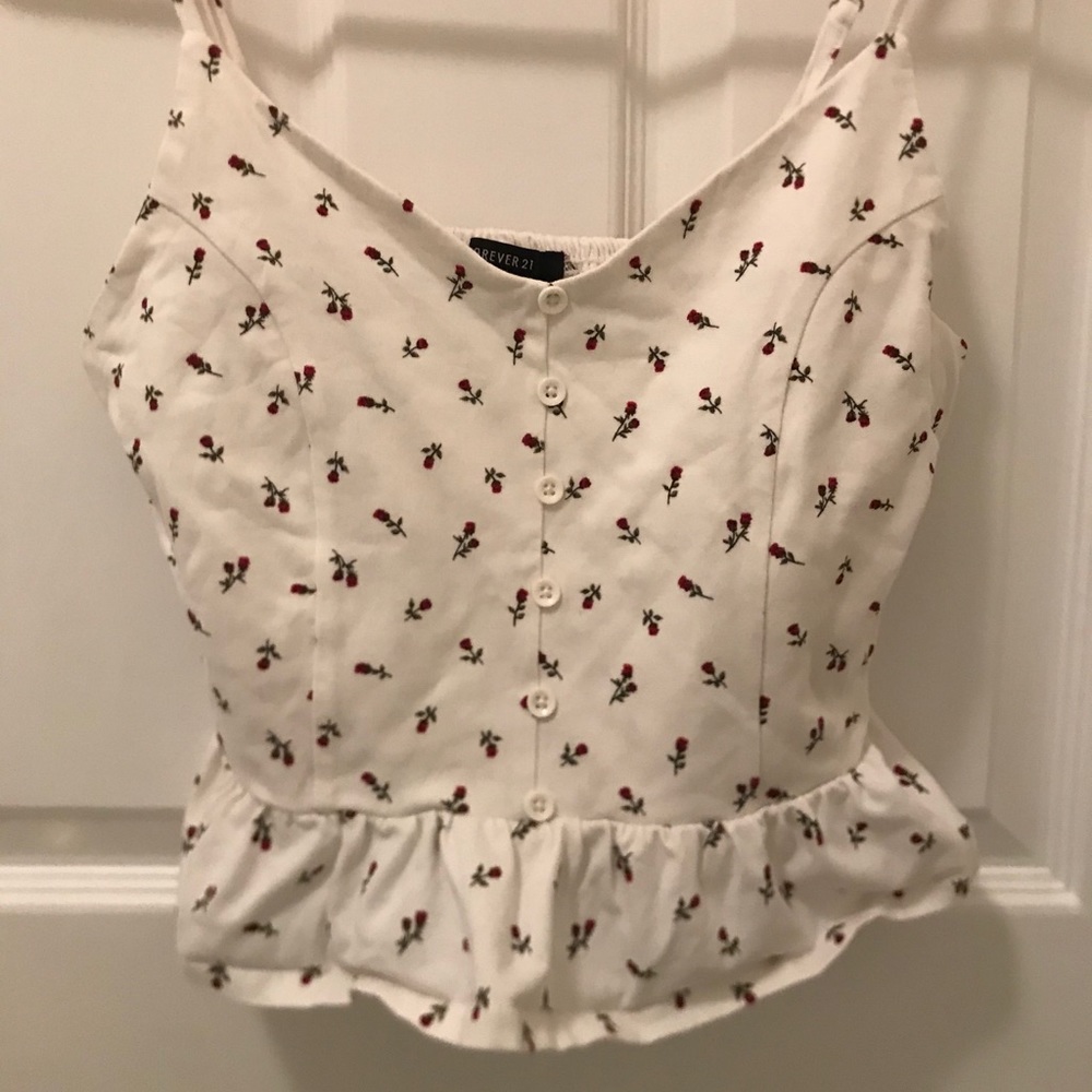 Forever 21 Rose Crop Top Tank